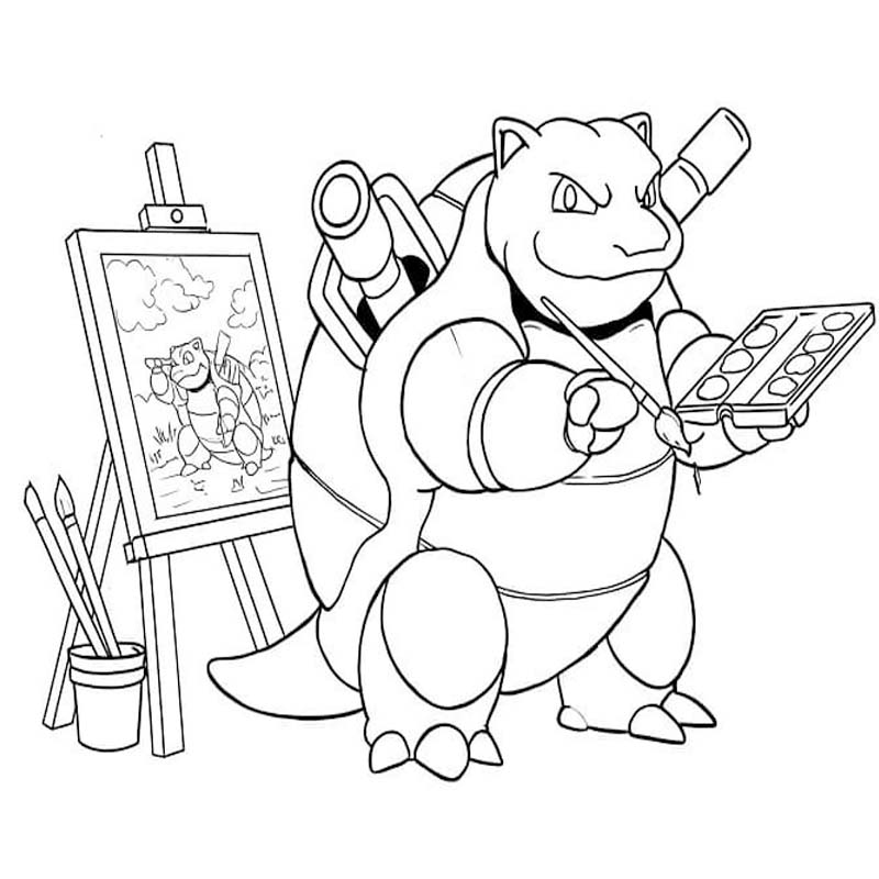 Nakreslete Blastoise snadný tisknutelné omalovánka