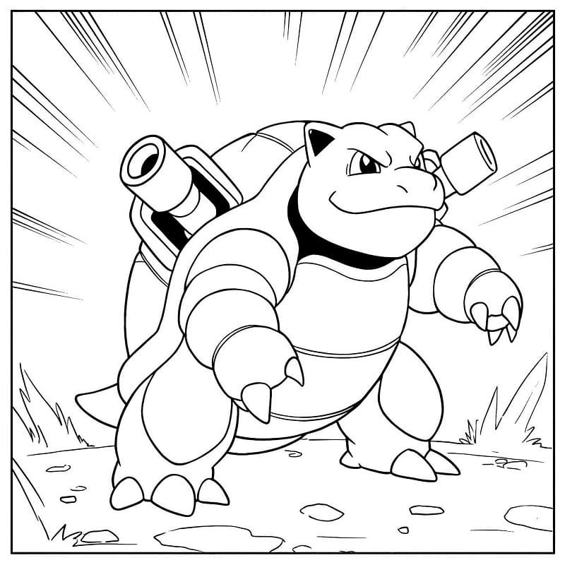 Nakreslete Blastoise tisknutelné pro děti omalovánka