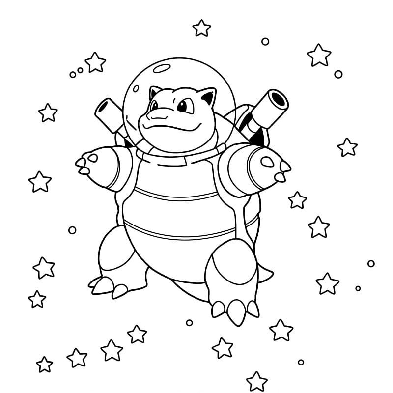Nakreslete Blastoise základní tisknutelné omalovánka