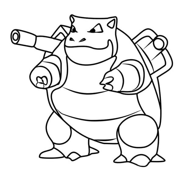 Nakreslete Blastoise zdarma snadný tisknutelné omalovánka