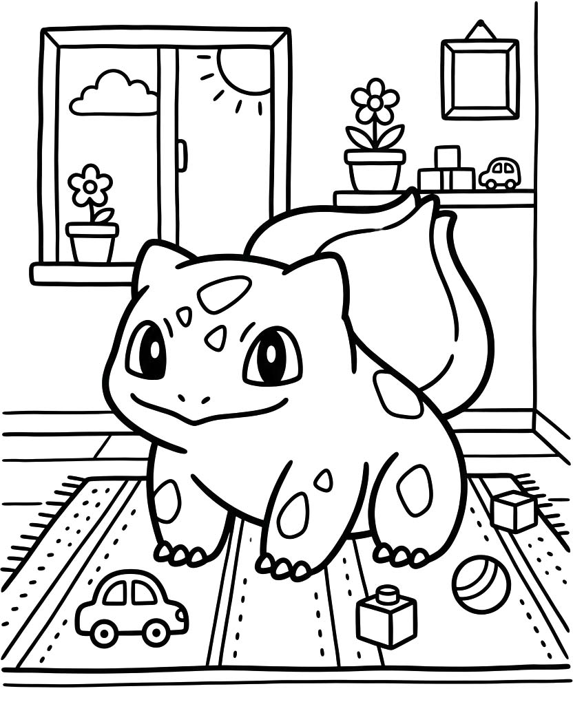 Nakreslete Bulbasaur k vytisknutí omalovánka
