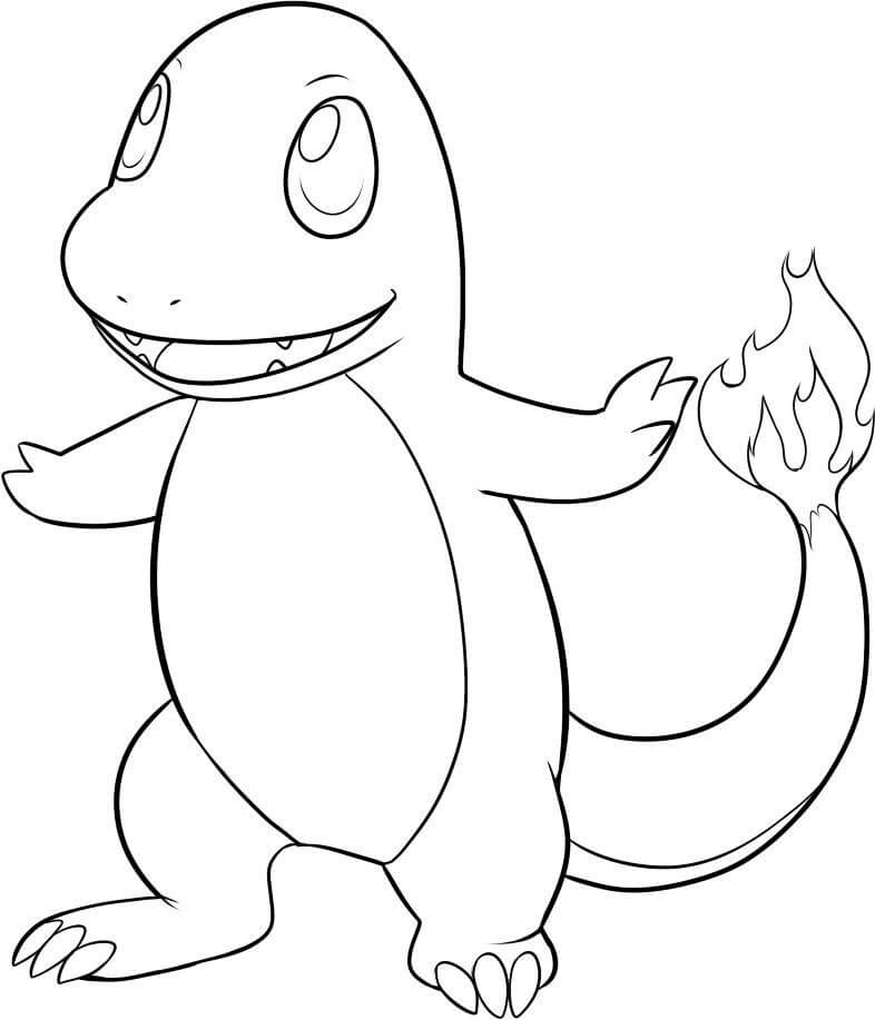 Nakreslete Charmander snadný tisknutelné omalovánka