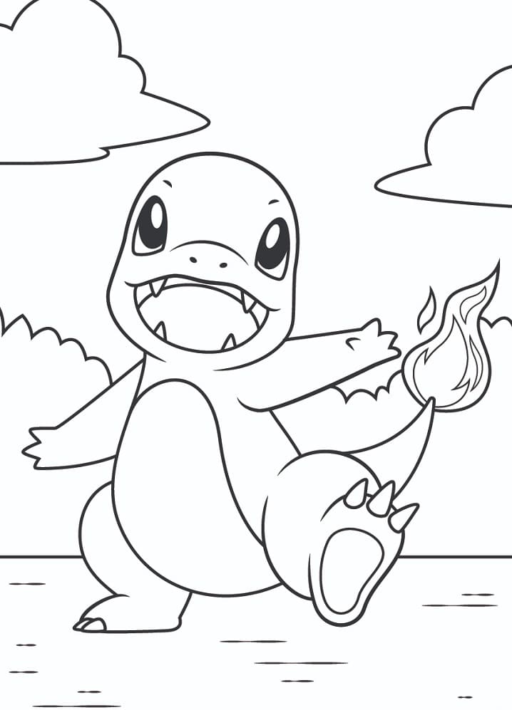 Nakreslete Charmander tisknutelné pro děti omalovánka