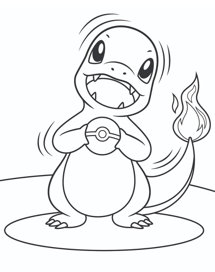 Nakreslete Charmander zdarma pro děti omalovánka