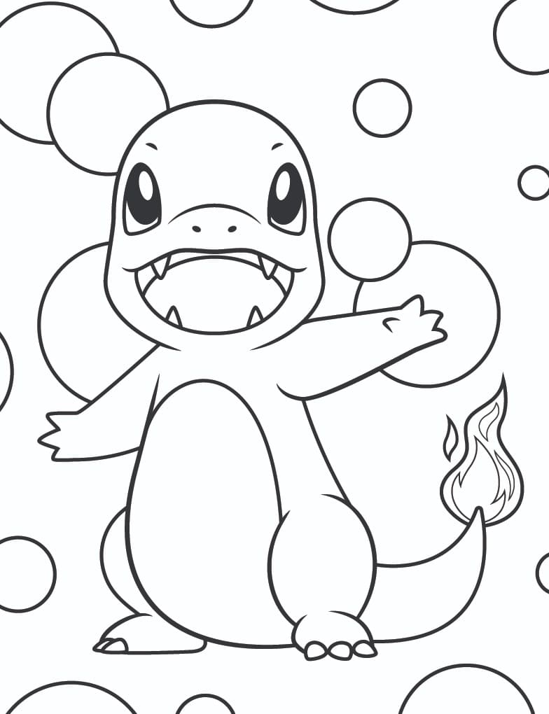Nakreslete Charmander zdarma prostý omalovánka