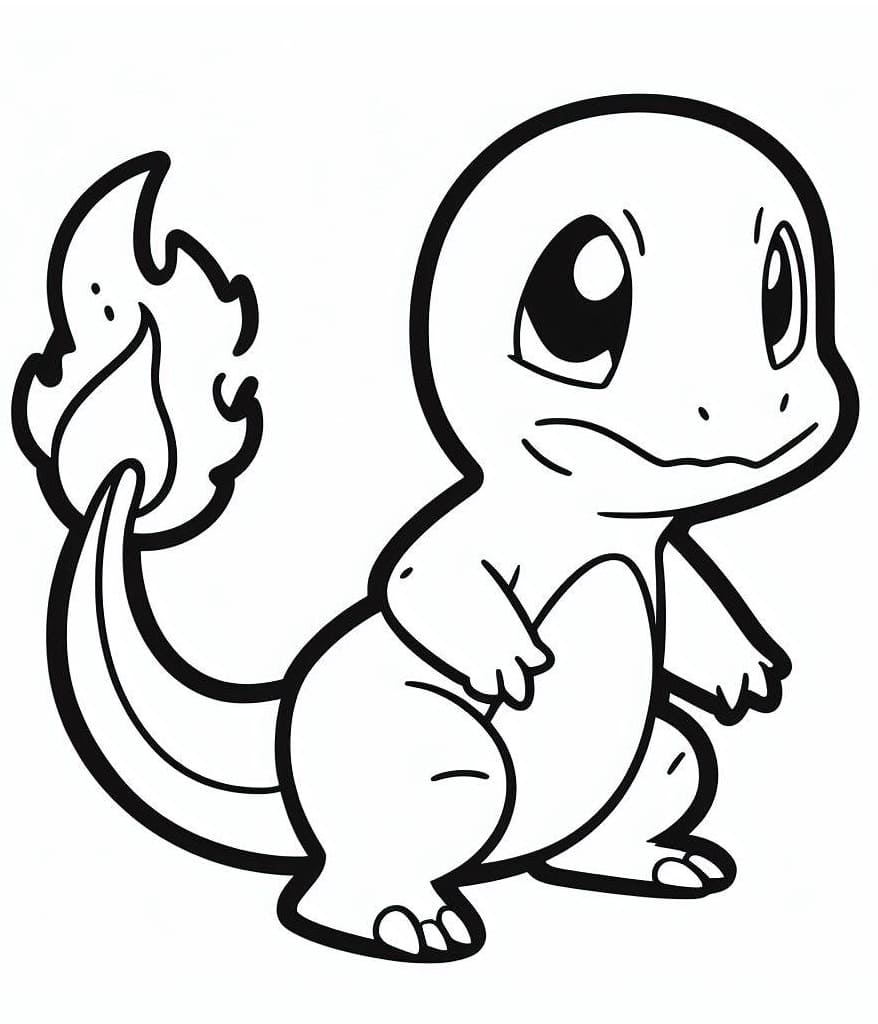 Nakreslete Charmander zdarma snadný tisknutelné omalovánka
