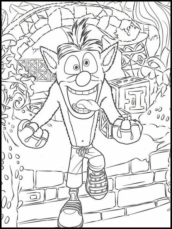 Nakreslete Crash Bandicoot k vytisknutí zdarma omalovánka