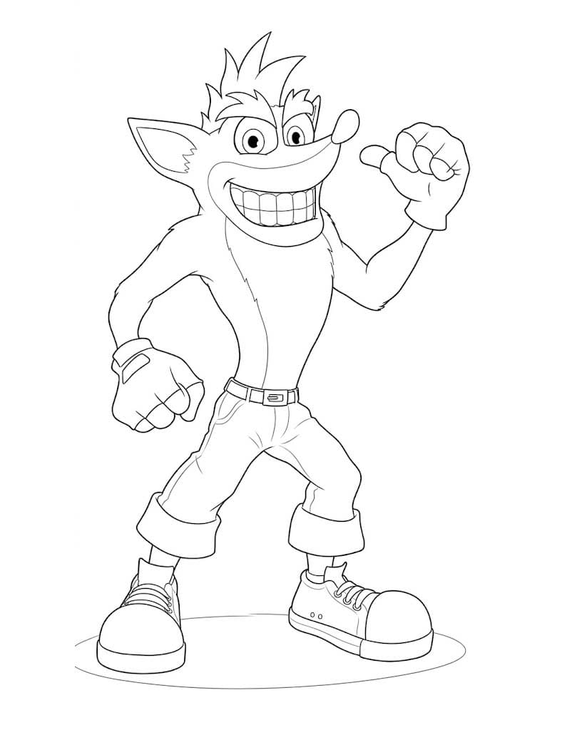 Nakreslete Crash Bandicoot prostý omalovánka