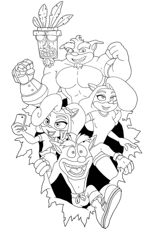 Nakreslete Crash Bandicoot snadný tisknutelné omalovánka