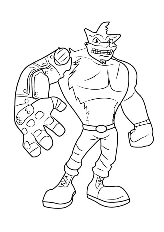 Nakreslete Crash Bandicoot tisknutelné pro děti omalovánka