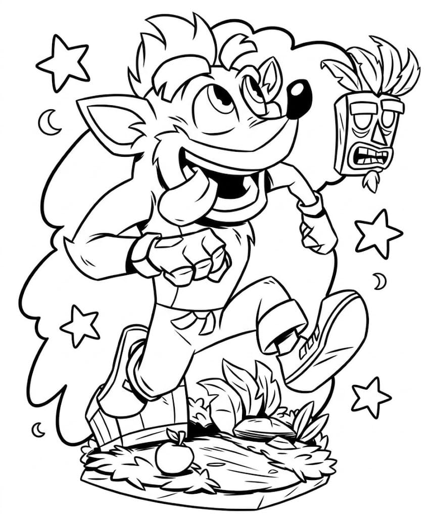 Nakreslete Crash Bandicoot základní omalovánka