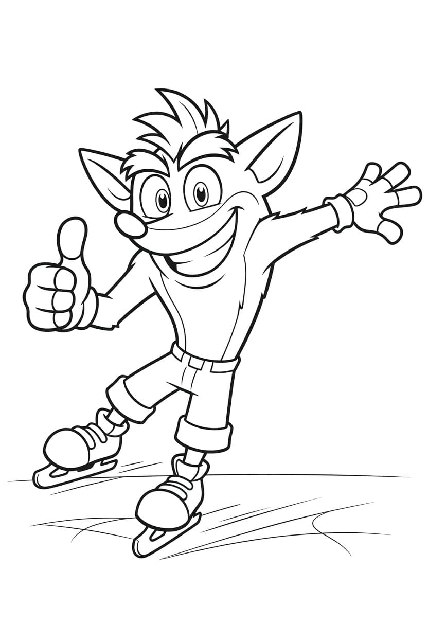 Nakreslete Crash Bandicoot zdarma omalovánka