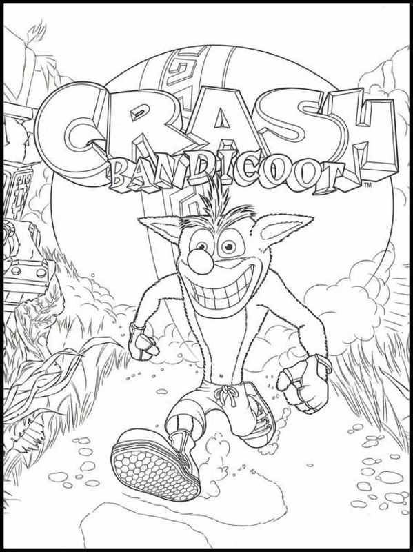 Nakreslete Crash Bandicoot omalovánka