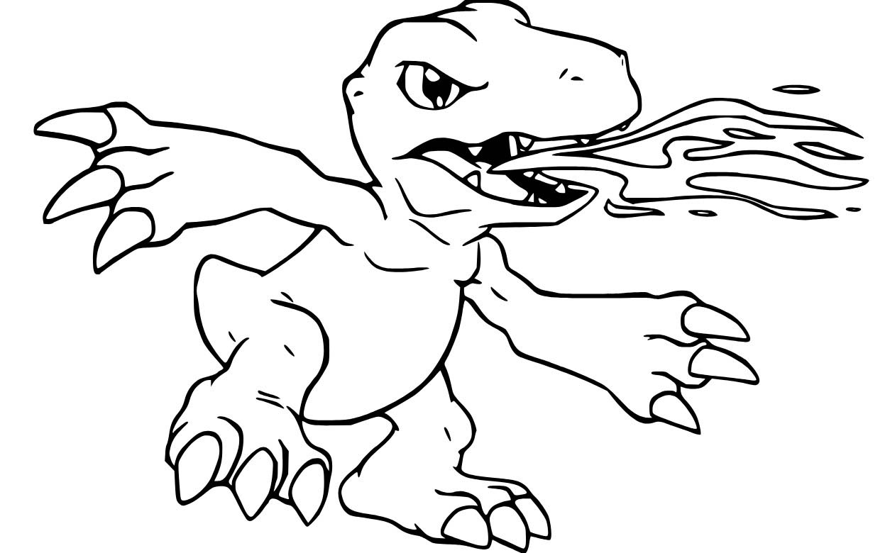 Nakreslete Digimon prostý omalovánka