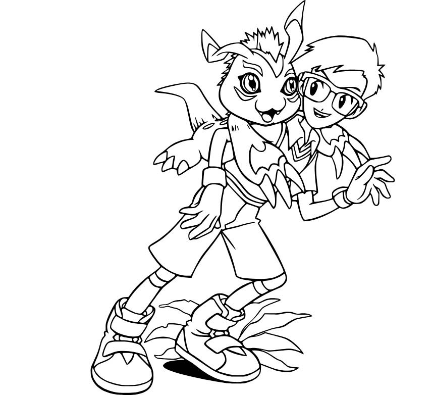 Nakreslete Digimon tisknutelné omalovánka