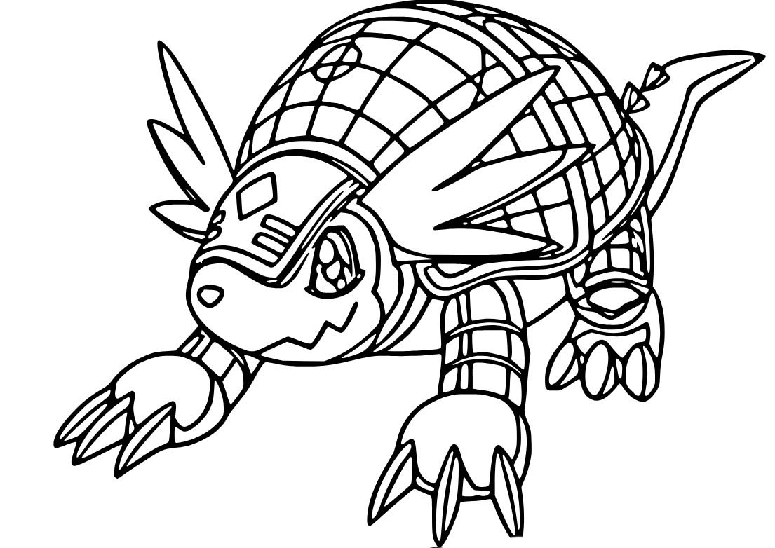 Nakreslete Digimon zdarma snadný tisknutelné omalovánka