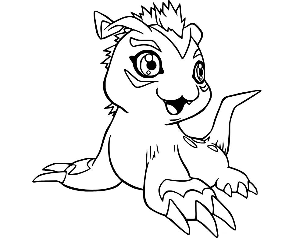 Nakreslete Digimon zdarma základní tisknutelné omalovánka