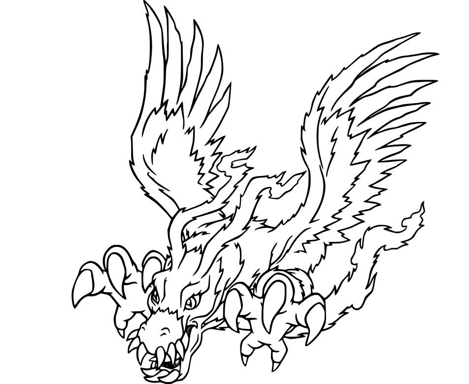 Nakreslete Digimon zdarma omalovánka