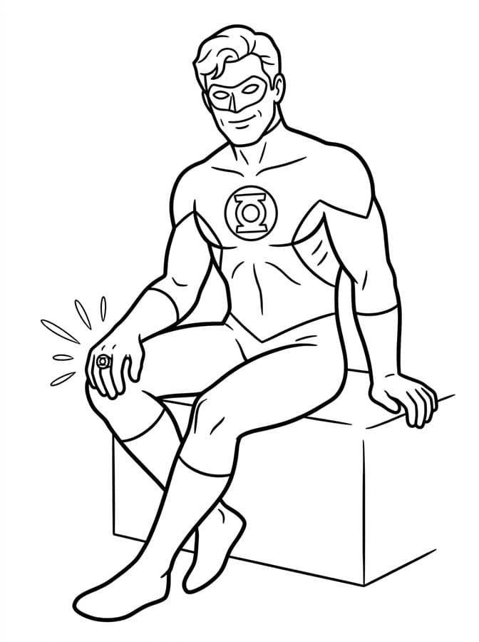 Nakreslete Green Lantern k vytisknutí zdarma omalovánka