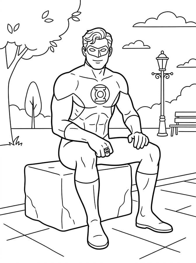 Nakreslete Green Lantern k vytisknutí omalovánka