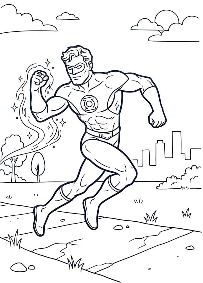 Nakreslete Green Lantern pro děti omalovánka