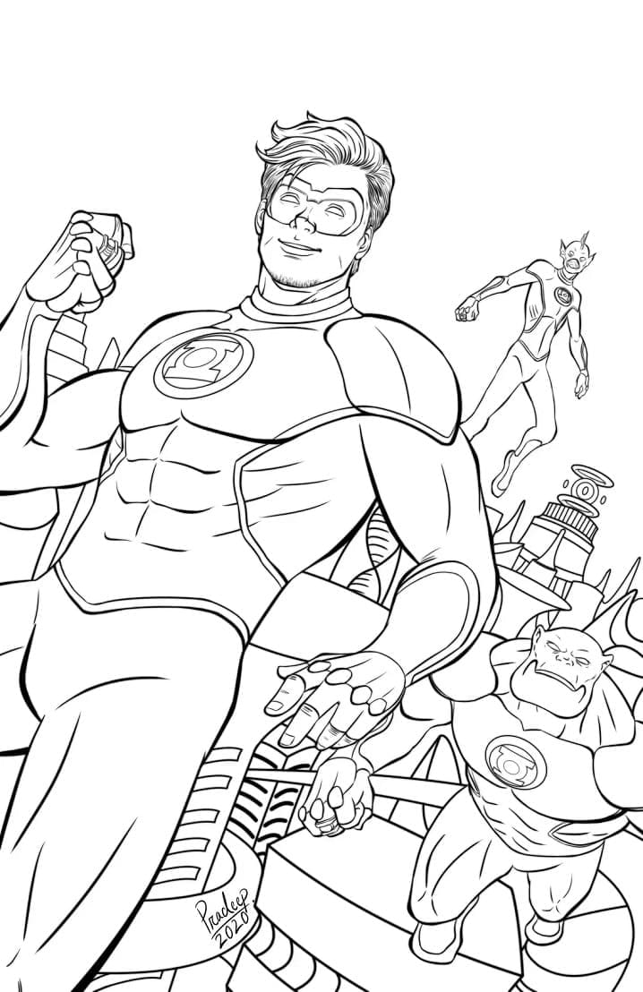 Nakreslete Green Lantern tisknutelné omalovánka