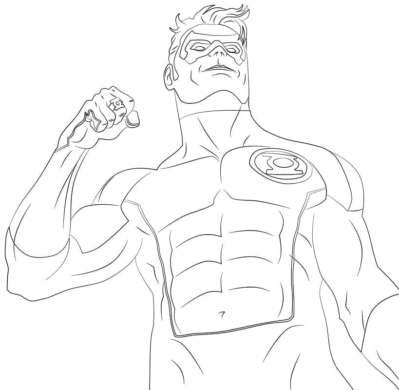 Nakreslete Green Lantern základní tisknutelné omalovánka