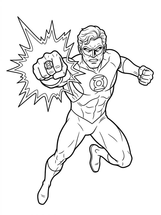 Nakreslete Green Lantern zdarma omalovánka