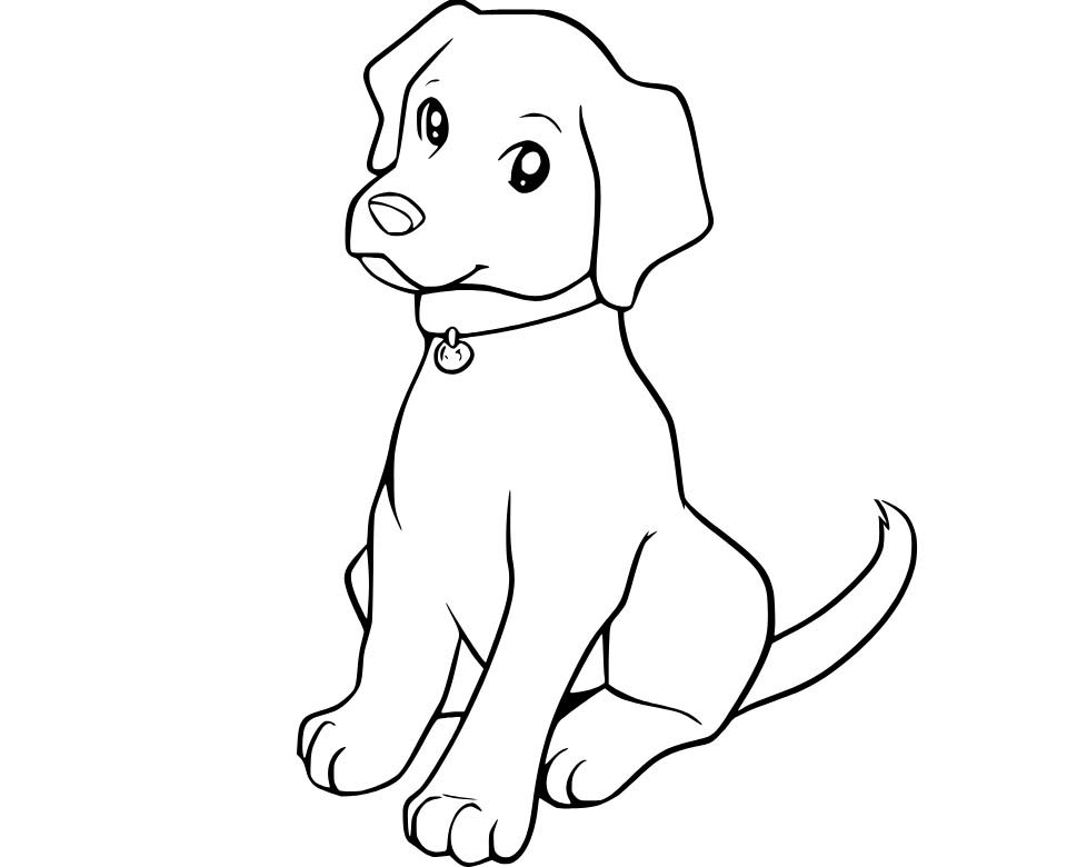 Nakreslete Labrador prostý tisknutelné omalovánka