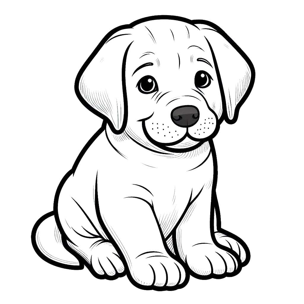 Nakreslete Labrador snadný tisknutelné omalovánka