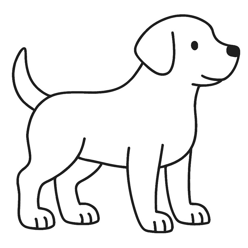 Nakreslete Labrador tisknutelné omalovánka