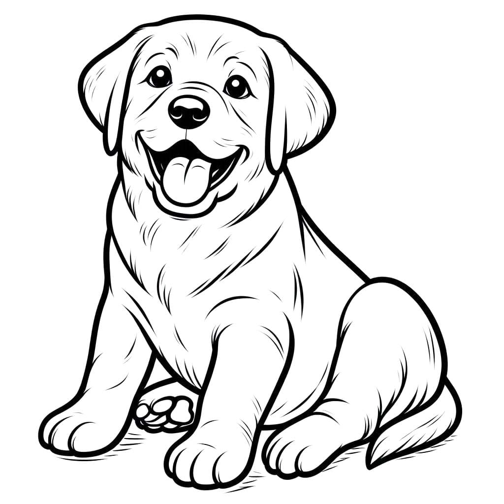 Nakreslete Labrador zdarma snadný tisknutelné omalovánka