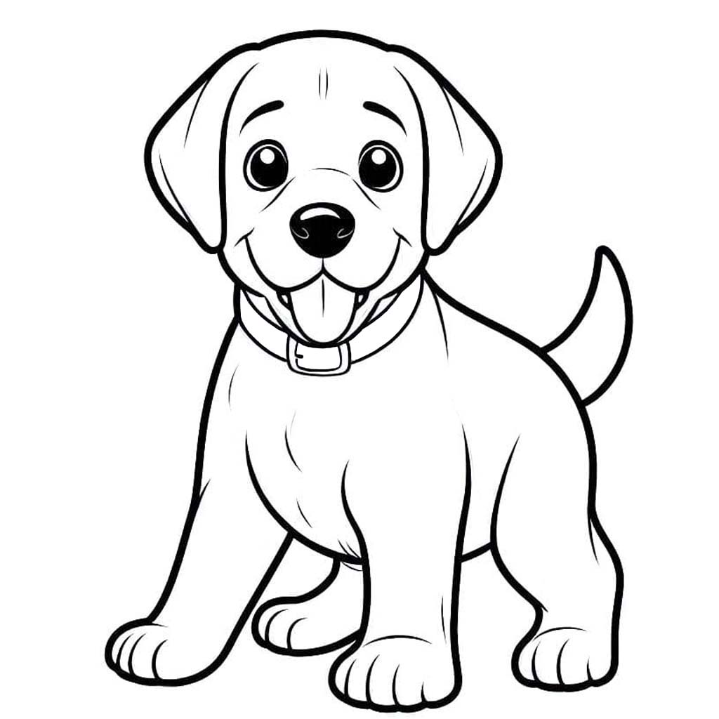 Nakreslete Labrador zdarma základní tisknutelné omalovánka