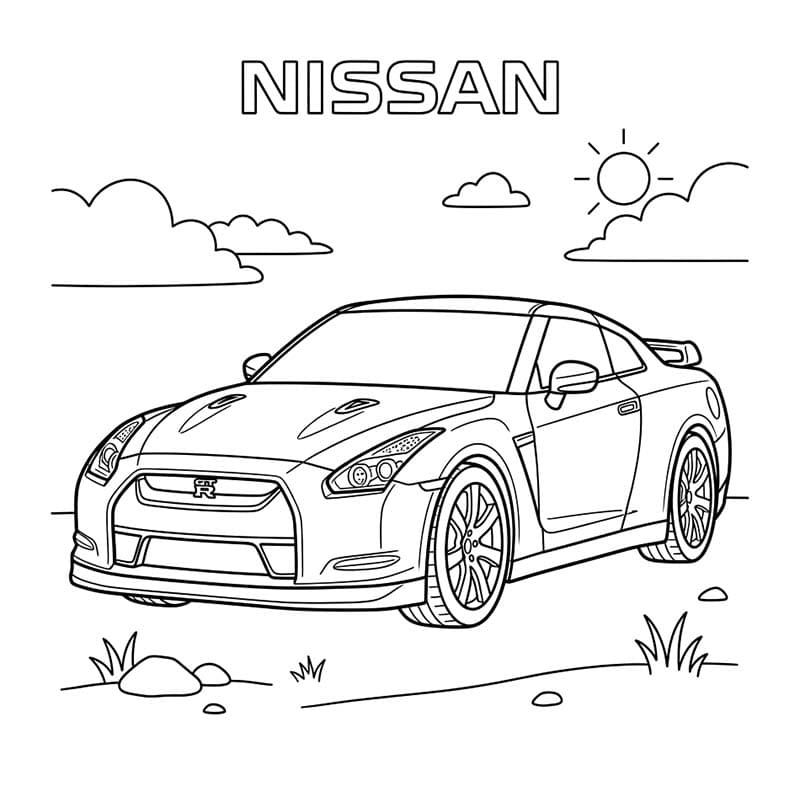 Nakreslete Nissan k vytisknutí zdarma omalovánka