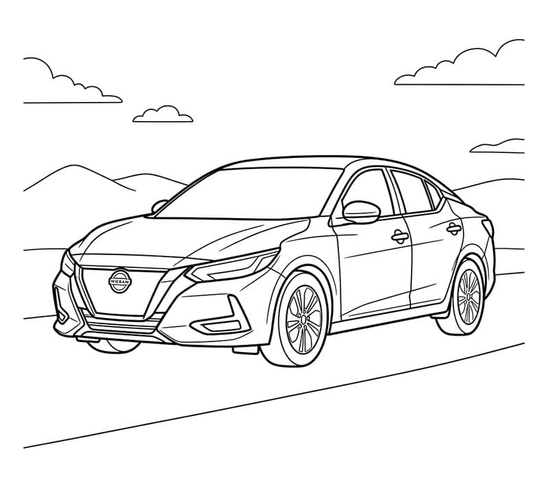 Nakreslete Nissan zdarma snadný tisknutelné omalovánka