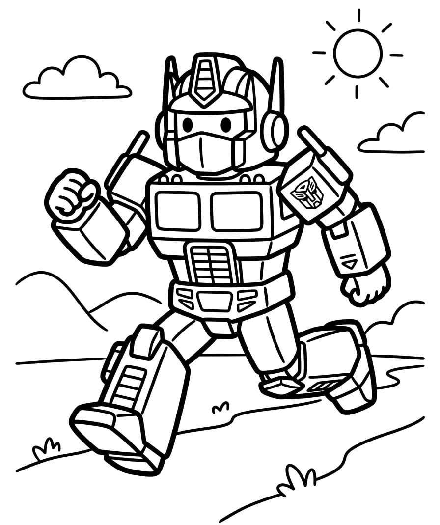 Nakreslete Optimus Prime prostý omalovánka