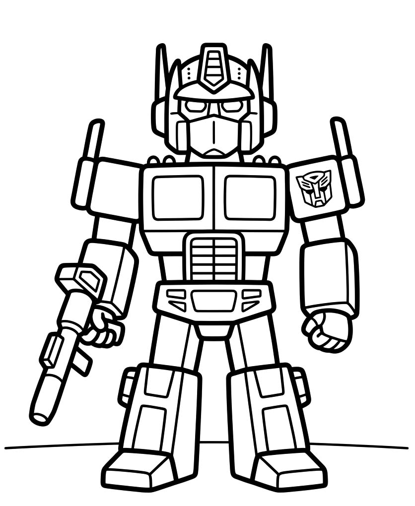 Nakreslete Optimus Prime snadný tisknutelné omalovánka