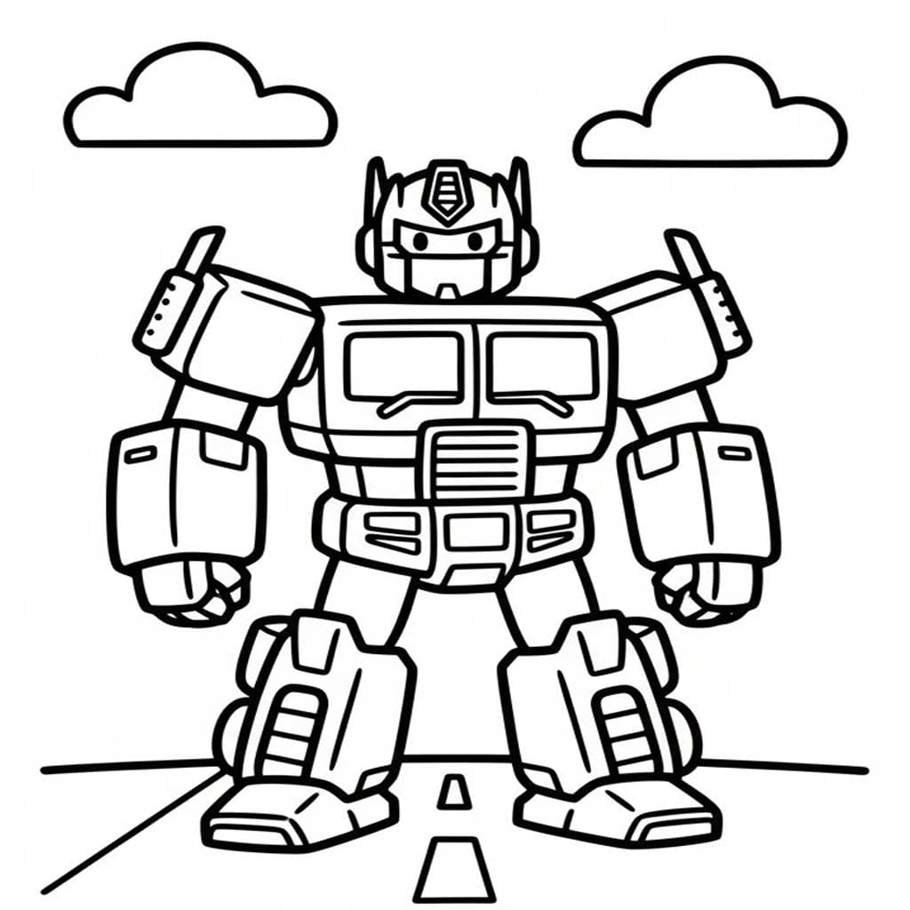 Nakreslete Optimus Prime základní tisknutelné omalovánka