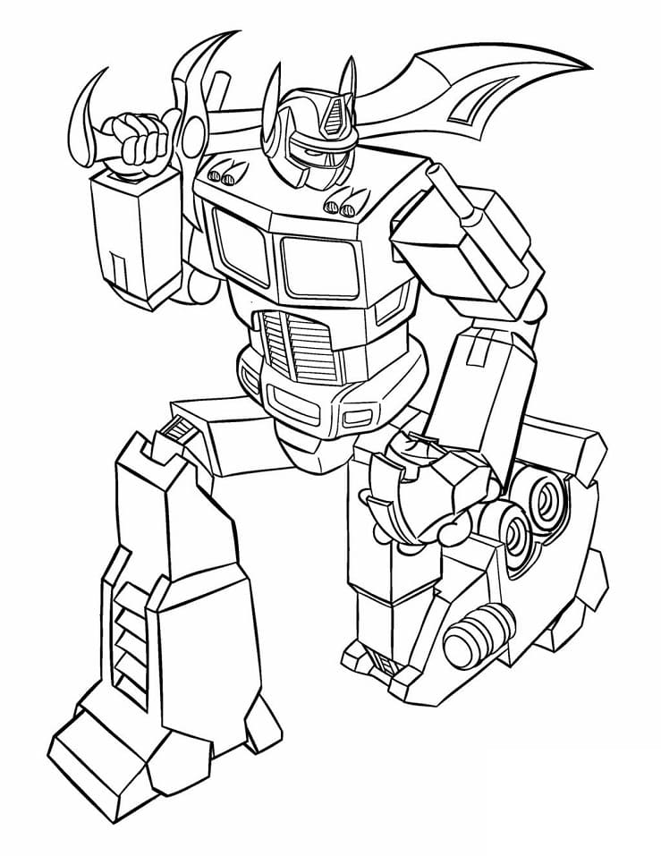 Nakreslete Optimus Prime zdarma prostý tisknutelné omalovánka