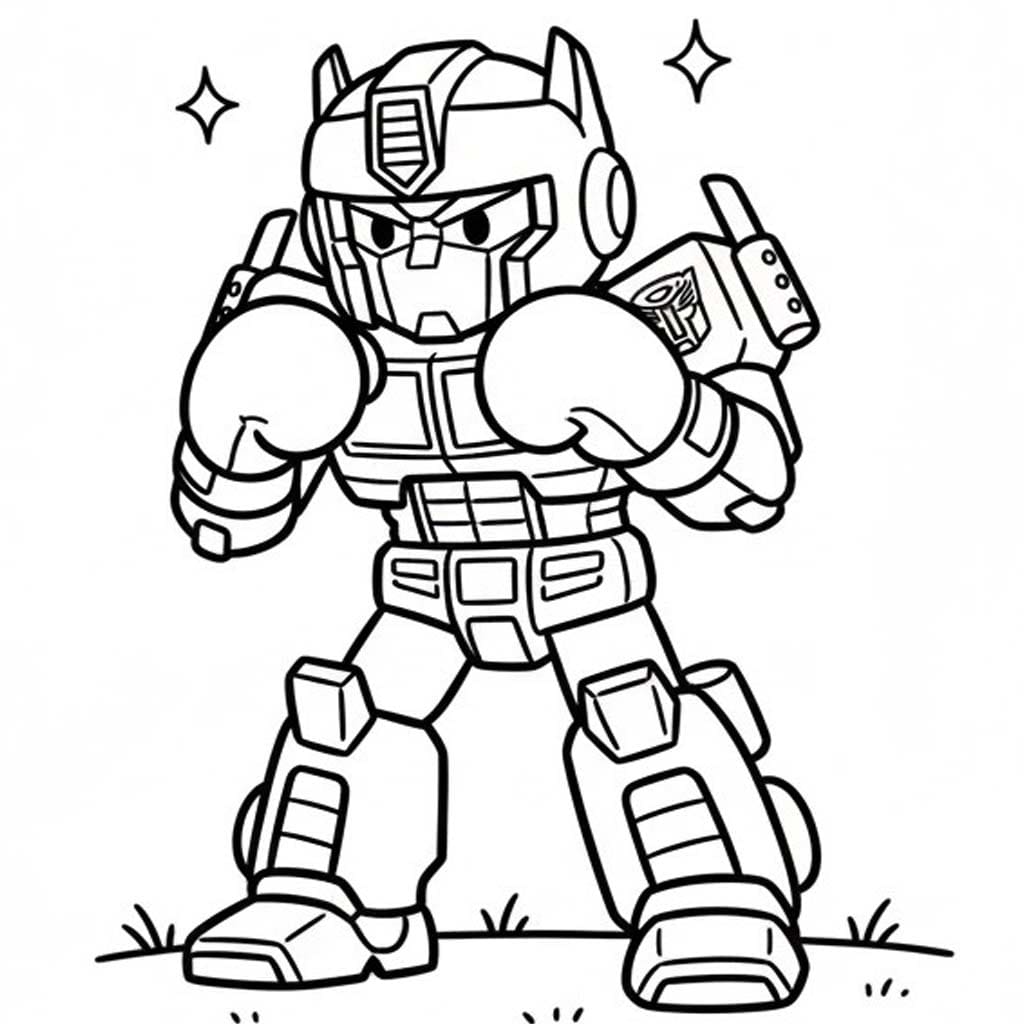 Nakreslete Optimus Prime zdarma snadný tisknutelné omalovánka