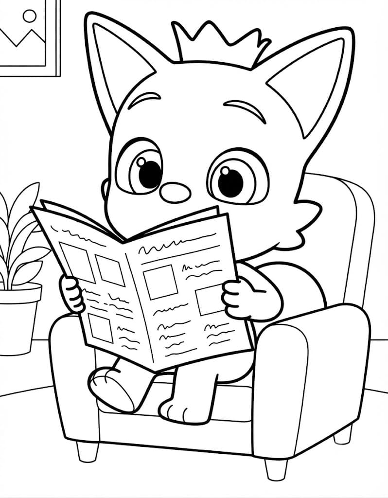 Nakreslete Pinkfong k vytisknutí omalovánka