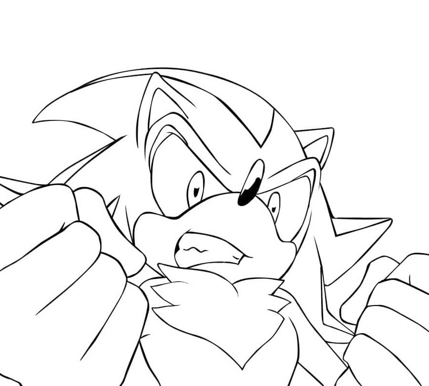 Nakreslete Shadow Sonic k vytisknutí zdarma omalovánka