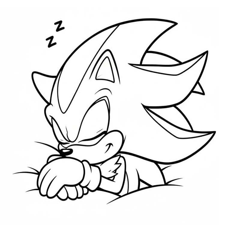 Nakreslete Shadow Sonic pro děti omalovánka