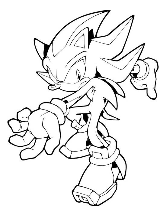 Nakreslete Shadow Sonic prostý tisknutelné omalovánka