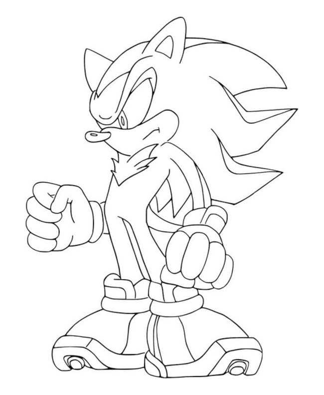 Nakreslete Shadow Sonic tisknutelné pro děti omalovánka