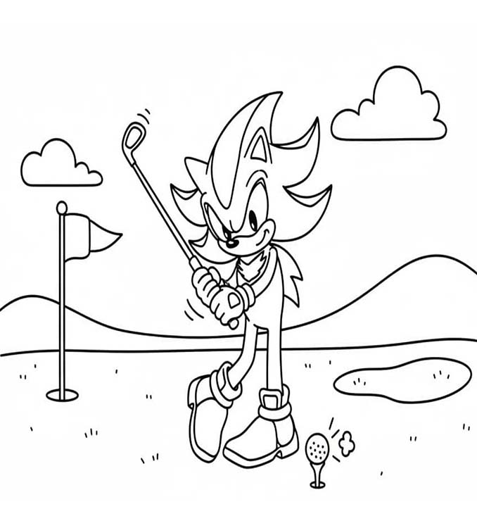 Nakreslete Shadow Sonic tisknutelné omalovánka