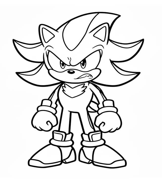 Nakreslete Shadow Sonic základní tisknutelné omalovánka