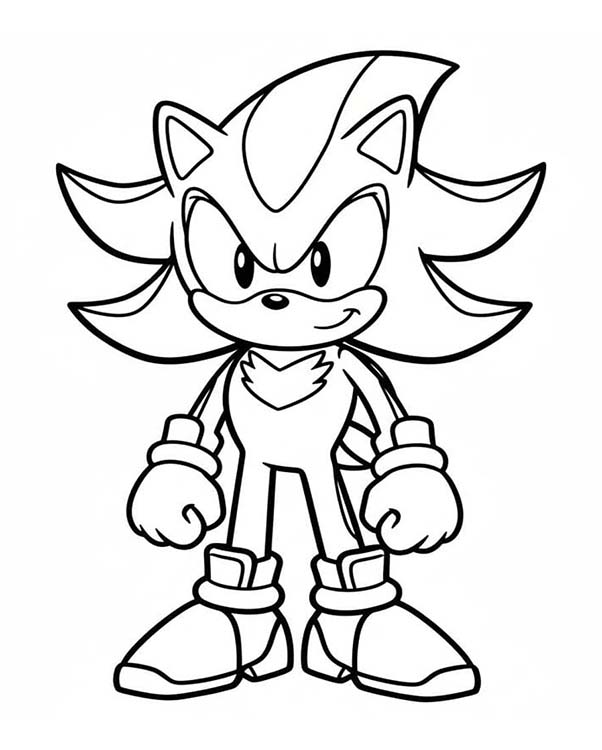 Nakreslete Shadow Sonic zdarma pro děti omalovánka