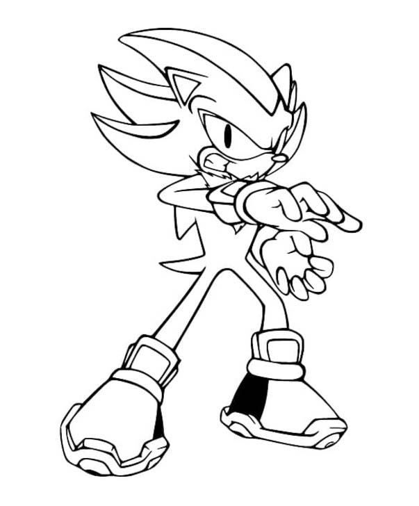 Nakreslete Shadow Sonic zdarma prostý tisknutelné omalovánka