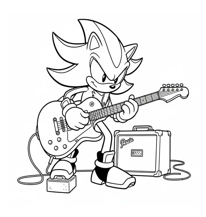 Nakreslete Shadow Sonic zdarma snadný tisknutelné omalovánka